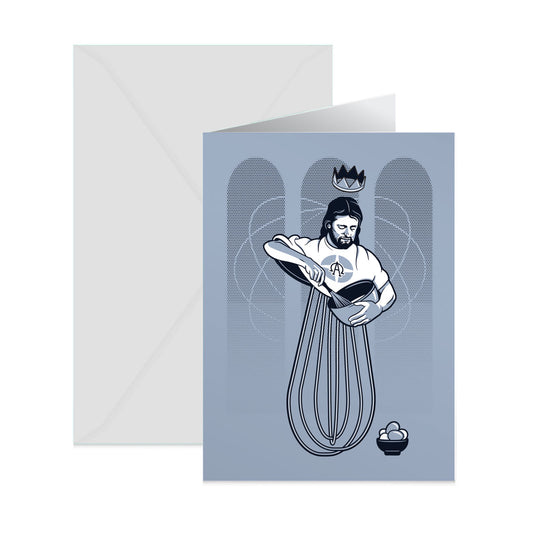 Eggbeater Jesus Greeting Card