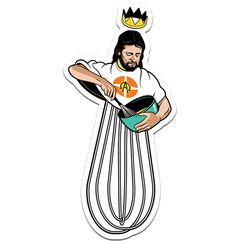 Eggbeater Jesus Sticker