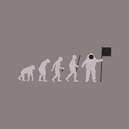 Thumbnail of evolution progression from ape to spaceman on grey background