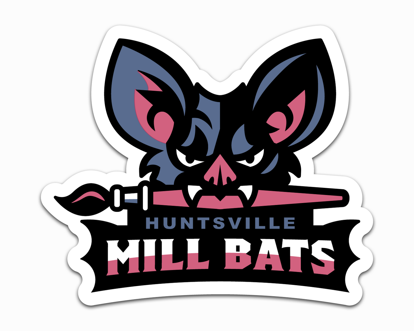 Image of Huntsville Mill Bats fantasy baseball logo sticker