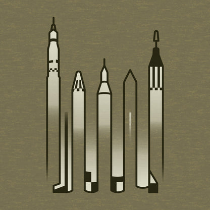 Thumbnail of rockets drawn as an optical illusion on a green background